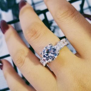 NEW DIAMOND RING 925 STERLING SILVER ENGAGEMENT RING